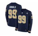 Youth Nike Los Angeles Rams #99 Aaron Donald Limited Navy Blue Therma Long Sleeve NFL Jersey