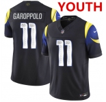 Youth los angeles rams #11 jimmy garoppolo midnight blue 2025 f.u.s.e. “rivalries” vapor limited football stitched jersey
