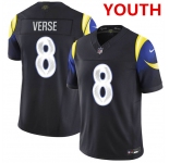 Youth los angeles rams #8 jared verse midnight blue 2025 f.u.s.e. “rivalries” vapor limited football stitched jersey