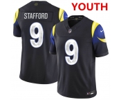 Youth los angeles rams #9 matthew stafford midnight blue 2025 f.u.s.e. “rivalries” vapor limited football stitched jersey