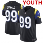 Youth los angeles rams #99 aaron donald midnight blue 2025 f.u.s.e. “rivalries†vapor limited football stitched jersey