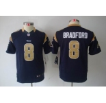 nike youth nfl jerseys st. louis rams #8 bradford dk.blue[nike limited]