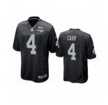 Las Vegas Raiders #4 Derek Carr Black 2020 Inaugural Season Game Jersey