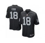 Men's Nike Oakland Raiders #18 Connor Cook Game Black Team Color NFL Jersey