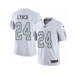 Men's Nike Oakland Raiders #24 Marshawn Lynch White Rush NFL Jersey