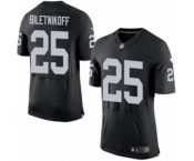 Men's Nike Oakland Raiders #25 Fred Biletnikoff Elite Black Team Color NFL Jersey