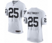 Men's Nike Oakland Raiders #25 Fred Biletnikoff Elite White NFL Jersey