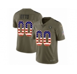 Men Nike Oakland Raiders #00 Jim Otto Limited Olive USA Flag 2017 Salute to Service NFL Jersey