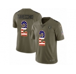 Men Nike Oakland Raiders #2 Giorgio Tavecchio Limited Olive USA Flag 2017 Salute to Service NFL Jersey