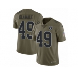 Men Nike Oakland Raiders #49 Jamize Olawale Limited Olive 2017 Salute to Service NFL Jersey
