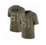 Men Nike Oakland Raiders #61 Rodney Hudson Limited Olive Camo 2017 Salute to Service NFL Jersey