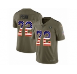 Men Nike Oakland Raiders #72 Donald Penn Limited Olive USA Flag 2017 Salute to Service NFL Jersey