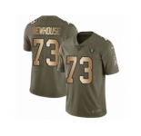 Men Nike Oakland Raiders #73 Marshall Newhouse Limited Olive Gold 2017 Salute to Service NFL Jersey