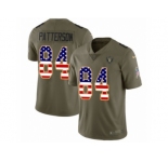 Men Nike Oakland Raiders #84 Cordarrelle Patterson Limited Olive USA Flag 2017 Salute to Service NFL Jersey