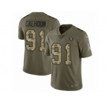 Men Nike Oakland Raiders #91 Shilique Calhoun Limited Olive Camo 2017 Salute to Service NFL Jersey