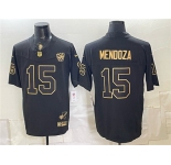 Men's Las Vegas Raiders #15 Fernando Mendoza Black Gold F.U.S.E. 65th Anniversary Patch Vapor Untouchable Limited Football Stitched Jersey