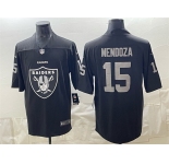 Men's Las Vegas Raiders #15 Fernando Mendoza Black Team Big Logo Vapor Untouchable Limited Football Stitched Jersey
