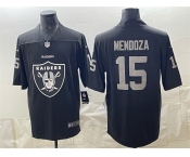 Men's Las Vegas Raiders #15 Fernando Mendoza Black Team Big Logo Vapor Untouchable Limited Football Stitched Jersey