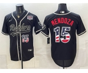 Men's Las Vegas Raiders #15 Fernando Mendoza Black USA 250 Fourth of July Vapor Limited Stitched Baseball Jersey