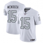 Men's Las Vegas Raiders #15 Fernando Mendoza White 2026 Draft Color Rush Vapor Untouchable Limited Football Stitched Jersey