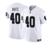 Men's Las Vegas Raiders #40 Devin White White 2025 F.U.S.E. Vapor Football Stitched Jersey