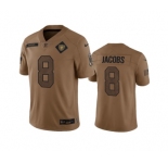 Men's Las Vegas Raiders #8 Josh Jacobs 2023 Brown Salute To Service Limited Football Stitched Jersey