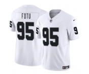 Men's Las Vegas Raiders #95 Leki Fotu White 2025 F.U.S.E. Vapor Football Stitched Jersey