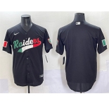 Men's Las Vegas Raiders Blank Black Mexico Cool Base Stitched Baseball Jersey