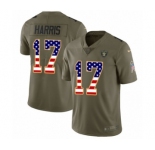 Men's Nike Oakland Raiders #17 Dwayne Harris Limited Olive USA Flag 2017 Salute to Service NFL Jersey