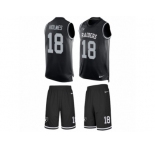Men's Nike Oakland Raiders #18 Andre Holmes Limited Black Tank Top Suit NFL Jersey