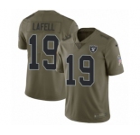 Men's Nike Oakland Raiders #19 Brandon LaFell Limited Olive 2017 Salute to Service NFL Jersey