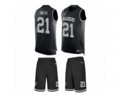 Men's Nike Oakland Raiders #21 Sean Smith Limited Black Tank Top Suit NFL Jersey