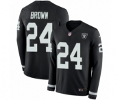 Men's Nike Oakland Raiders #24 Willie Brown Limited Black Therma Long Sleeve NFL Jersey