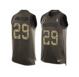 Men's Nike Oakland Raiders #29 David Amerson Limited Green Salute to Service Tank Top NFL Jersey