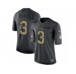 Men's Nike Oakland Raiders #3 E. J. Manuel Limited Black 2016 Salute to Service NFL Jersey
