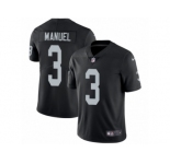 Men's Nike Oakland Raiders #3 E. J. Manuel Vapor Untouchable Limited Black Team Color NFL Jersey