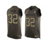 Men's Nike Oakland Raiders #32 Jack Tatum Limited Green Salute to Service Tank Top NFL Jersey