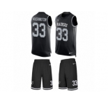 Men's Nike Oakland Raiders #33 DeAndre Washington Limited Black Tank Top Suit NFL Jersey