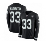 Men's Nike Oakland Raiders #33 DeAndre Washington Limited Black Therma Long Sleeve NFL Jersey