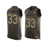Men's Nike Oakland Raiders #33 DeAndre Washington Limited Green Salute to Service Tank Top NFL Jersey