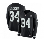 Men's Nike Oakland Raiders #34 Bo Jackson Limited Black Therma Long Sleeve NFL Jerse