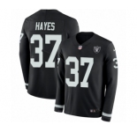 Men's Nike Oakland Raiders #37 Lester Hayes Limited Black Therma Long Sleeve NFL Jersey