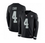 Men's Nike Oakland Raiders #4 Derek Carr Limited Black Therma Long Sleeve NFL Jersey