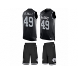 Men's Nike Oakland Raiders #49 Jamize Olawale Limited Black Tank Top Suit NFL Jersey