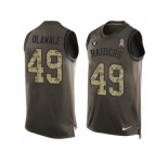 Men's Nike Oakland Raiders #49 Jamize Olawale Limited Green Salute to Service Tank Top NFL Jersey