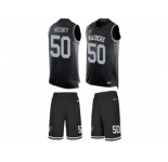 Men's Nike Oakland Raiders #50 Ben Heeney Limited Black Tank Top Suit NFL Jersey