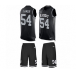 Men's Nike Oakland Raiders #54 Emmanuel Lamur Limited Black Tank Top Suit NFL Jersey