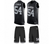 Men's Nike Oakland Raiders #54 Emmanuel Lamur Limited Black Tank Top Suit NFL Jersey