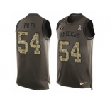 Men's Nike Oakland Raiders #54 Perry Riley Limited Green Salute to Service Tank Top NFL Jersey