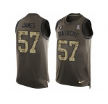 Men's Nike Oakland Raiders #57 Cory James Limited Green Salute to Service Tank Top NFL Jersey